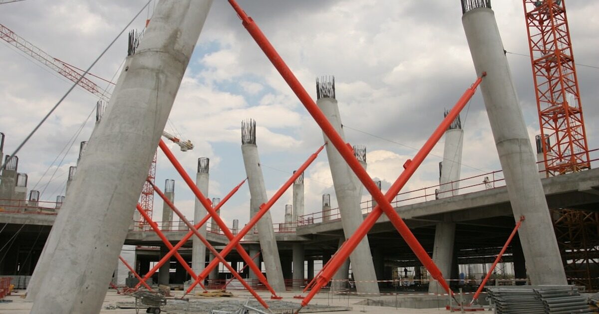Industrial factory construction site planning and logistics
